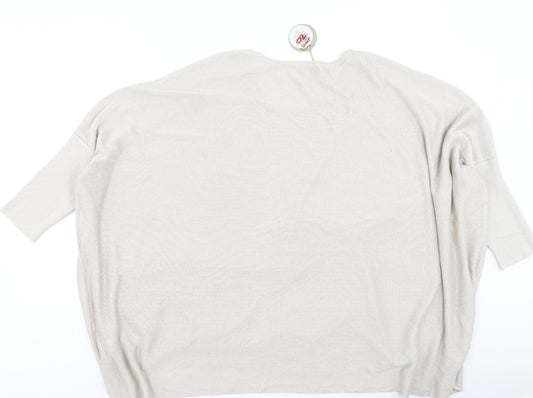 Womens UK Size L Apricot Beige Basic Blouse