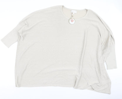 Womens UK Size L Apricot Beige Basic Blouse