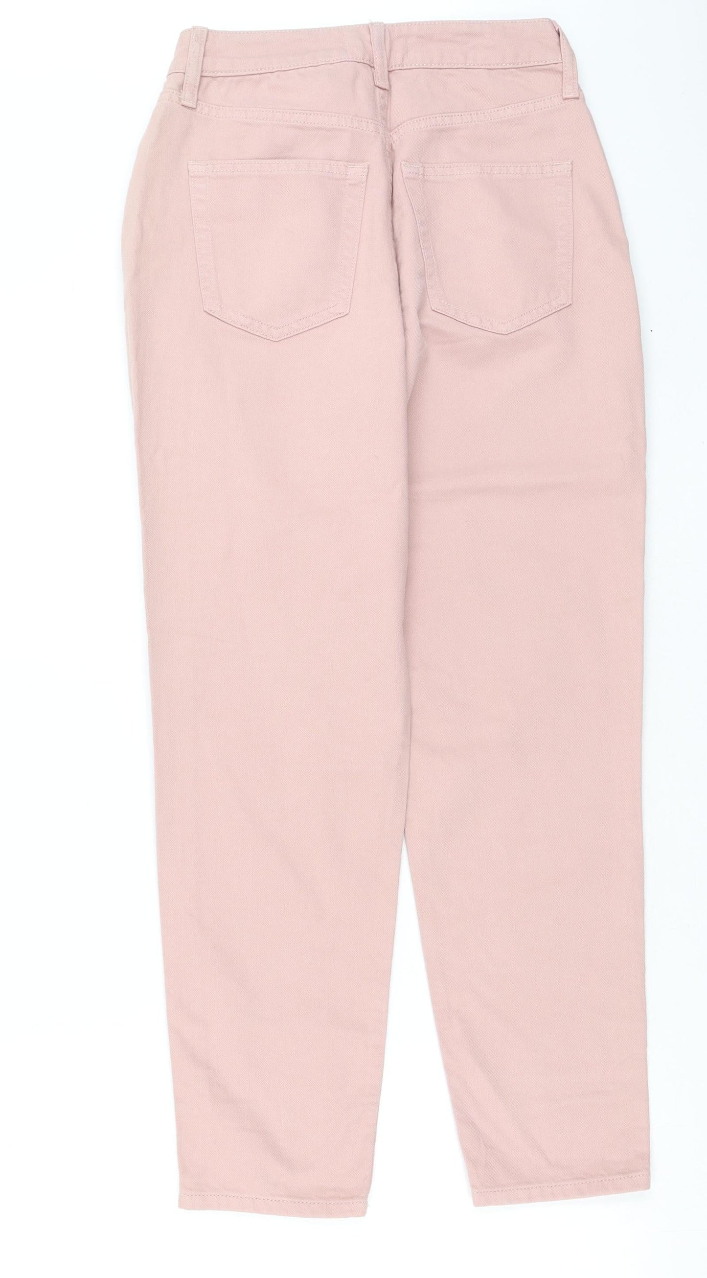 F&F Womens Pink  Cotton Straight Jeans Size 8 L30 in Regular