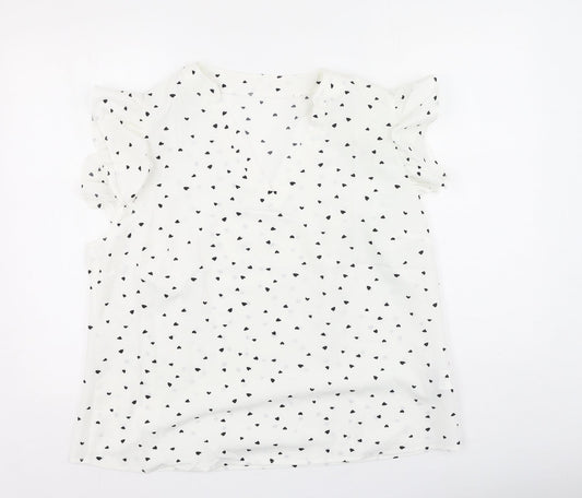 SheIn Womens White  Polyester Basic Blouse Size XL V-Neck