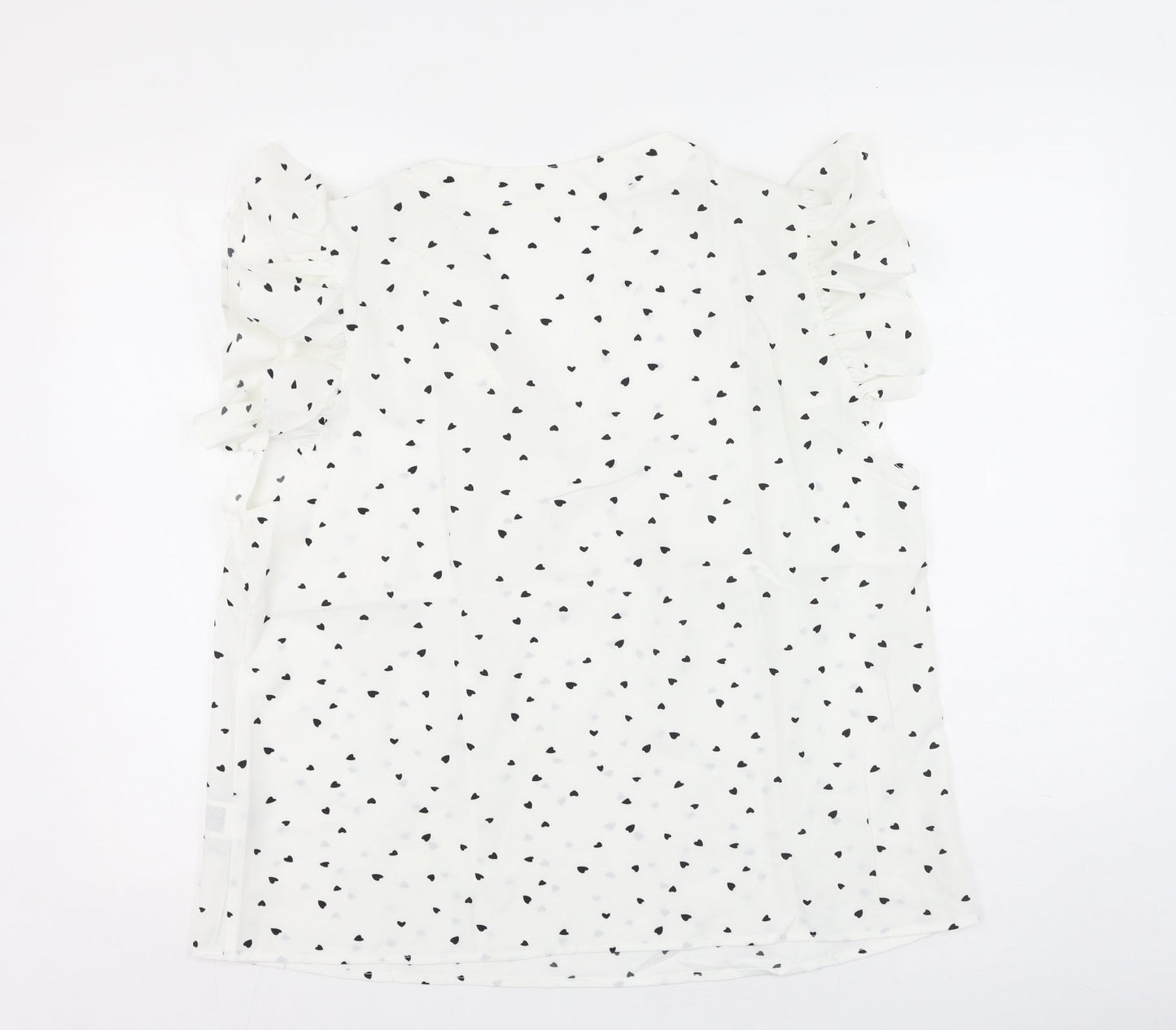 SheIn Womens White  Polyester Basic Blouse Size XL V-Neck