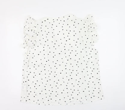 SheIn Womens White  Polyester Basic Blouse Size XL V-Neck