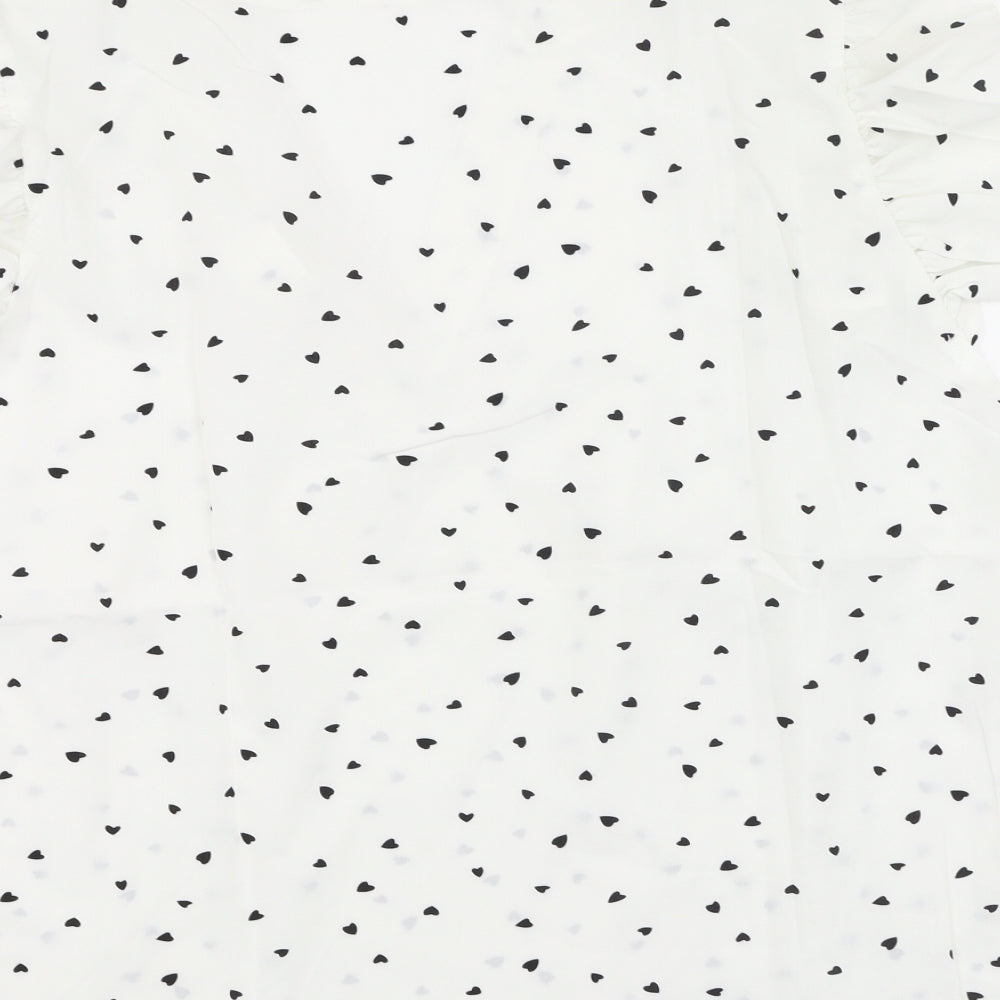 SheIn Womens White  Polyester Basic Blouse Size XL V-Neck