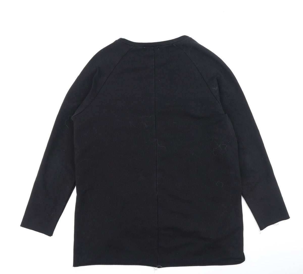 Back view of Blue Vanilla women’s black cotton basic t-shirt, size S, round neck