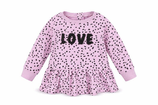 Dunnes Stores Baby Pink Animal Print Cotton Pullover Jumper Size 9-12 Months  Snap - Love