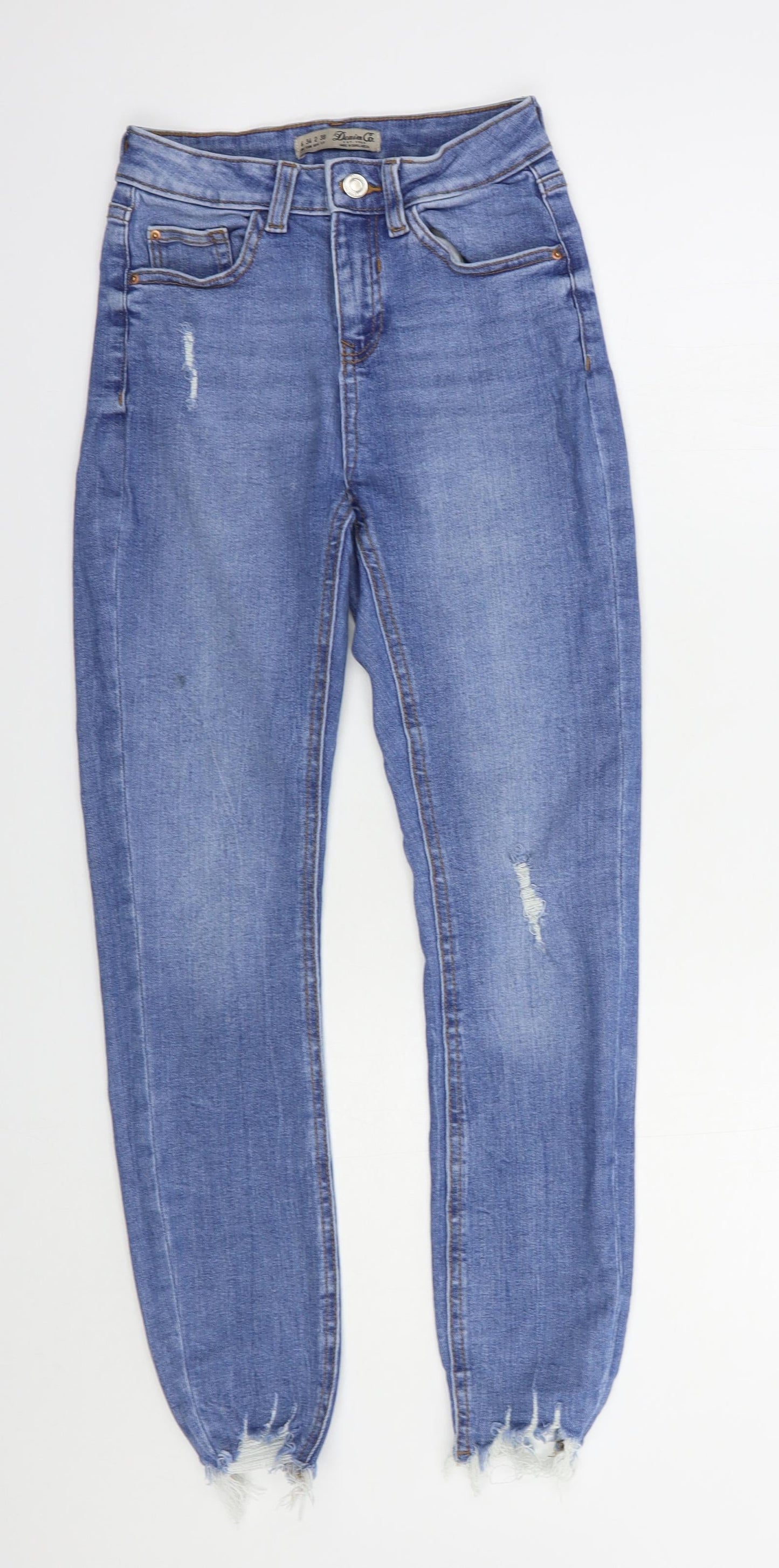 Denim Co. Womens Blue  Cotton Skinny Jeans Size 6 L27 in Regular Button
