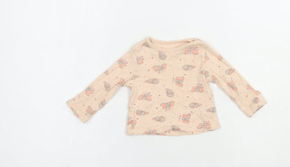 George Baby Pink Geometric Cotton Pullover T-Shirt Size 0-3 Months Crew Neck Pullover - Dumbo