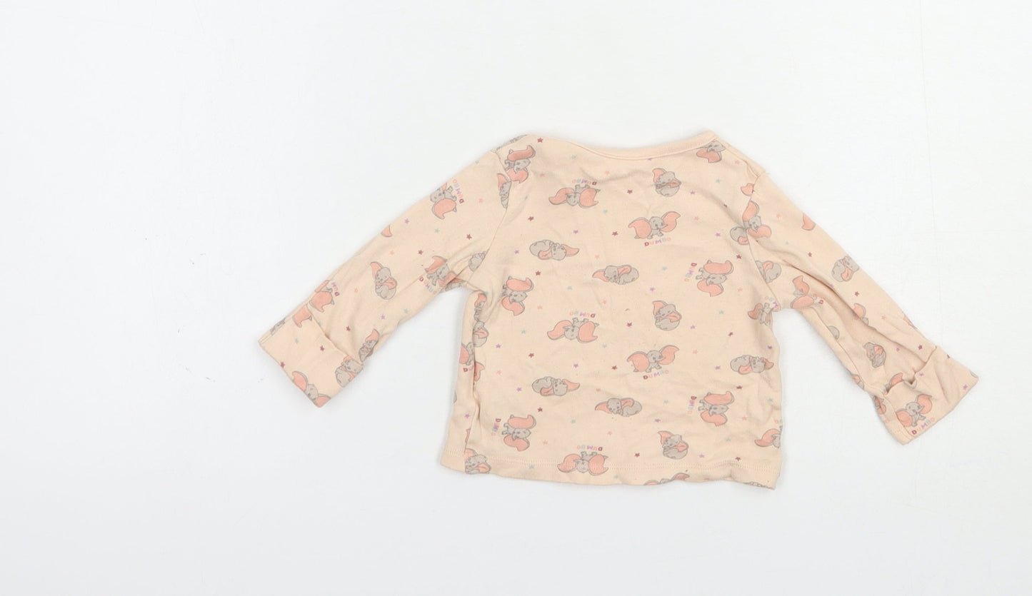 George Baby Pink Geometric Cotton Pullover T-Shirt Size 0-3 Months Crew Neck Pullover - Dumbo