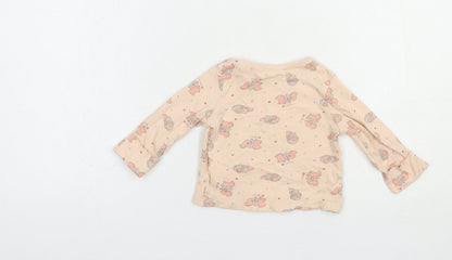 George Baby Pink Geometric Cotton Pullover T-Shirt Size 0-3 Months Crew Neck Pullover - Dumbo