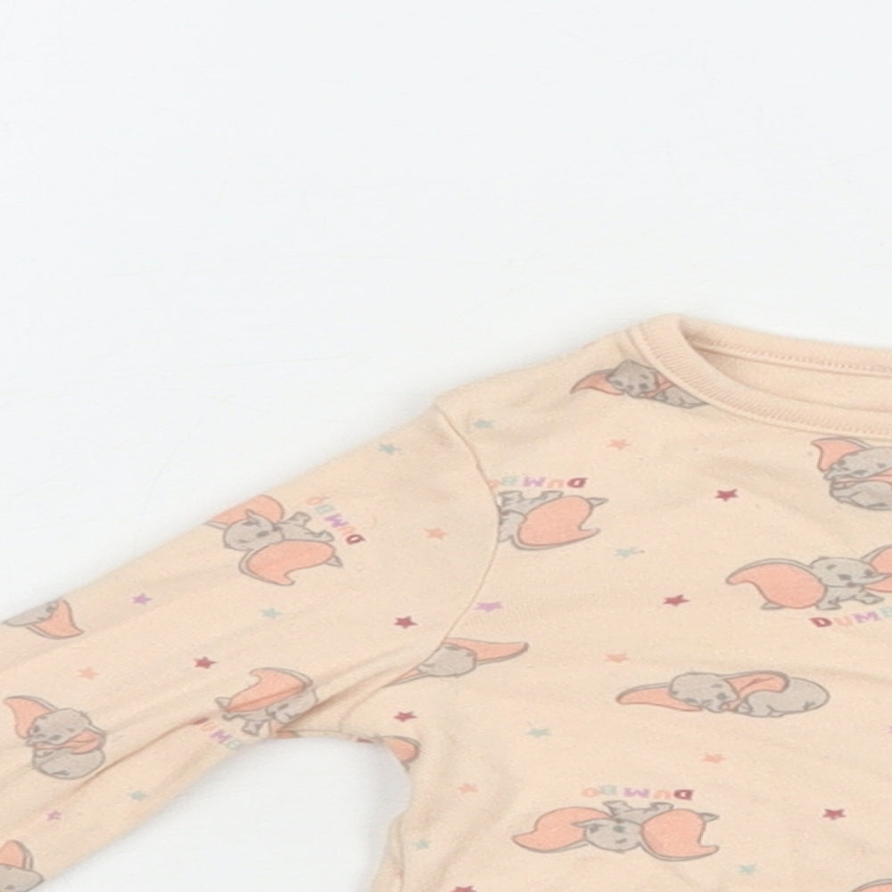 George Baby Pink Geometric Cotton Pullover T-Shirt Size 0-3 Months Crew Neck Pullover - Dumbo