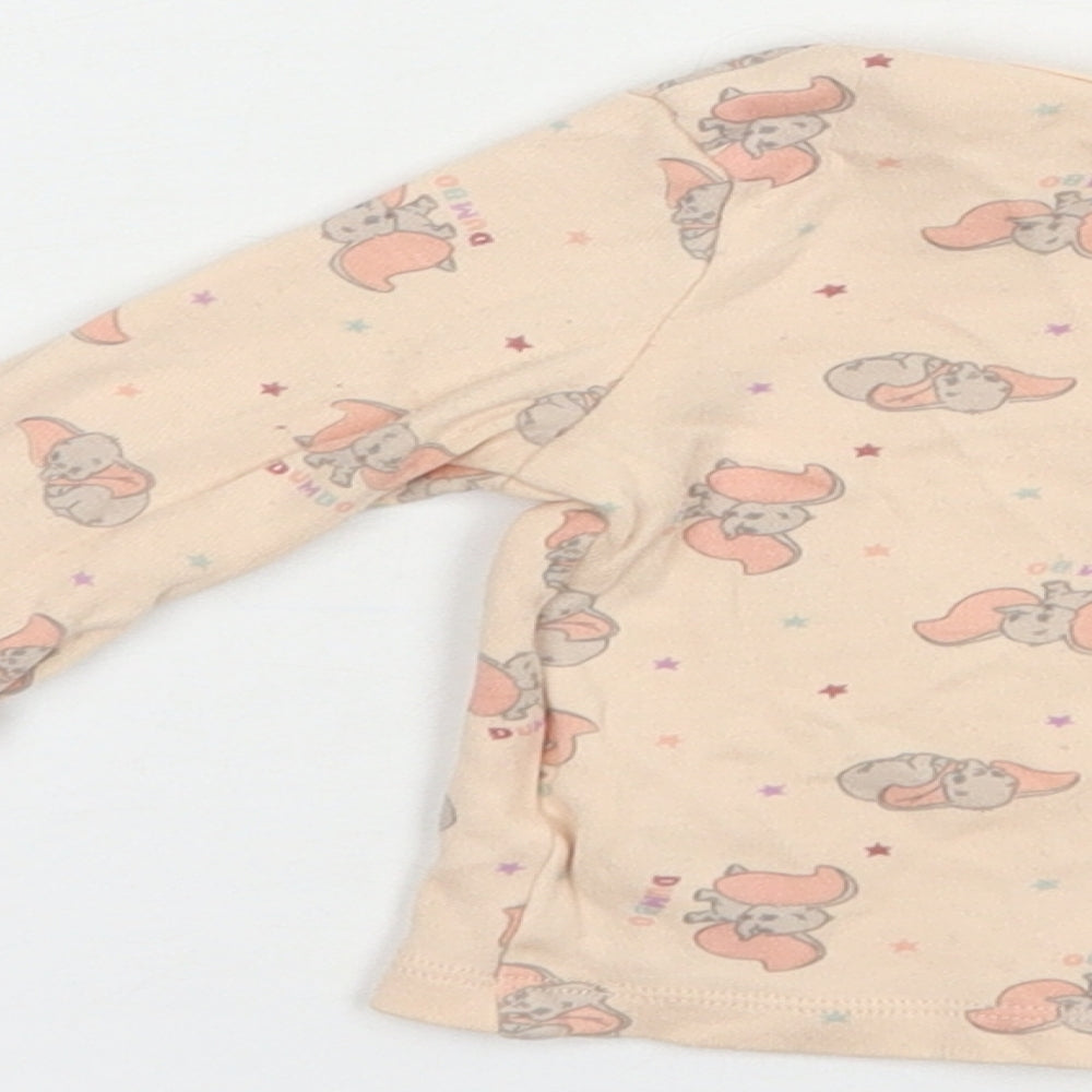 George Baby Pink Geometric Cotton Pullover T-Shirt Size 0-3 Months Crew Neck Pullover - Dumbo