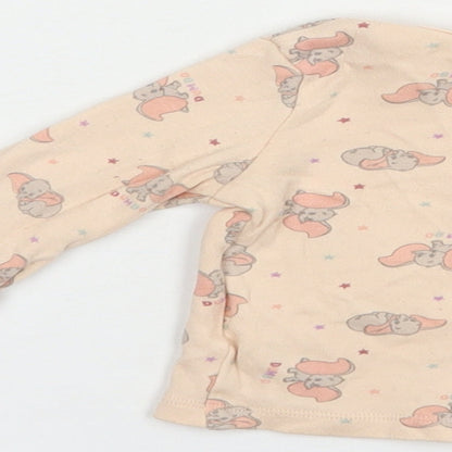 George Baby Pink Geometric Cotton Pullover T-Shirt Size 0-3 Months Crew Neck Pullover - Dumbo