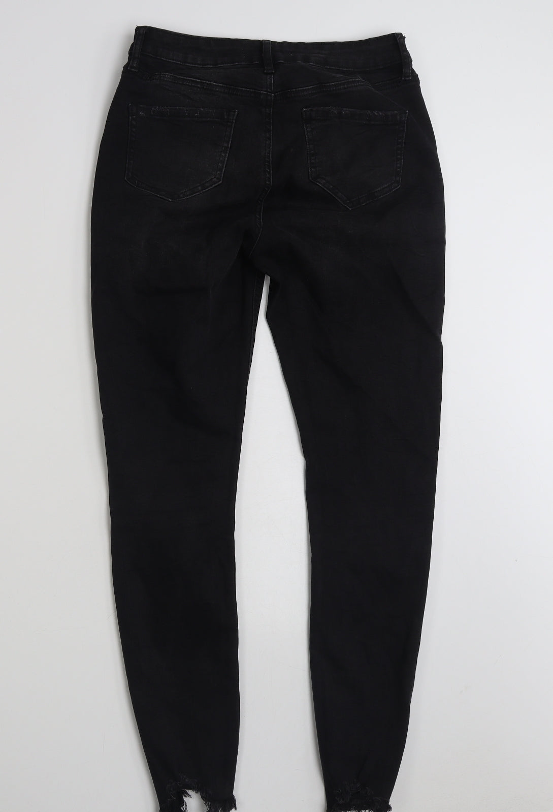 Denim & Co. Womens Black  Cotton Skinny Jeans Size 10 L28 in Slim Zip