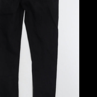 Denim & Co. Womens Black  Cotton Skinny Jeans Size 10 L28 in Slim Zip
