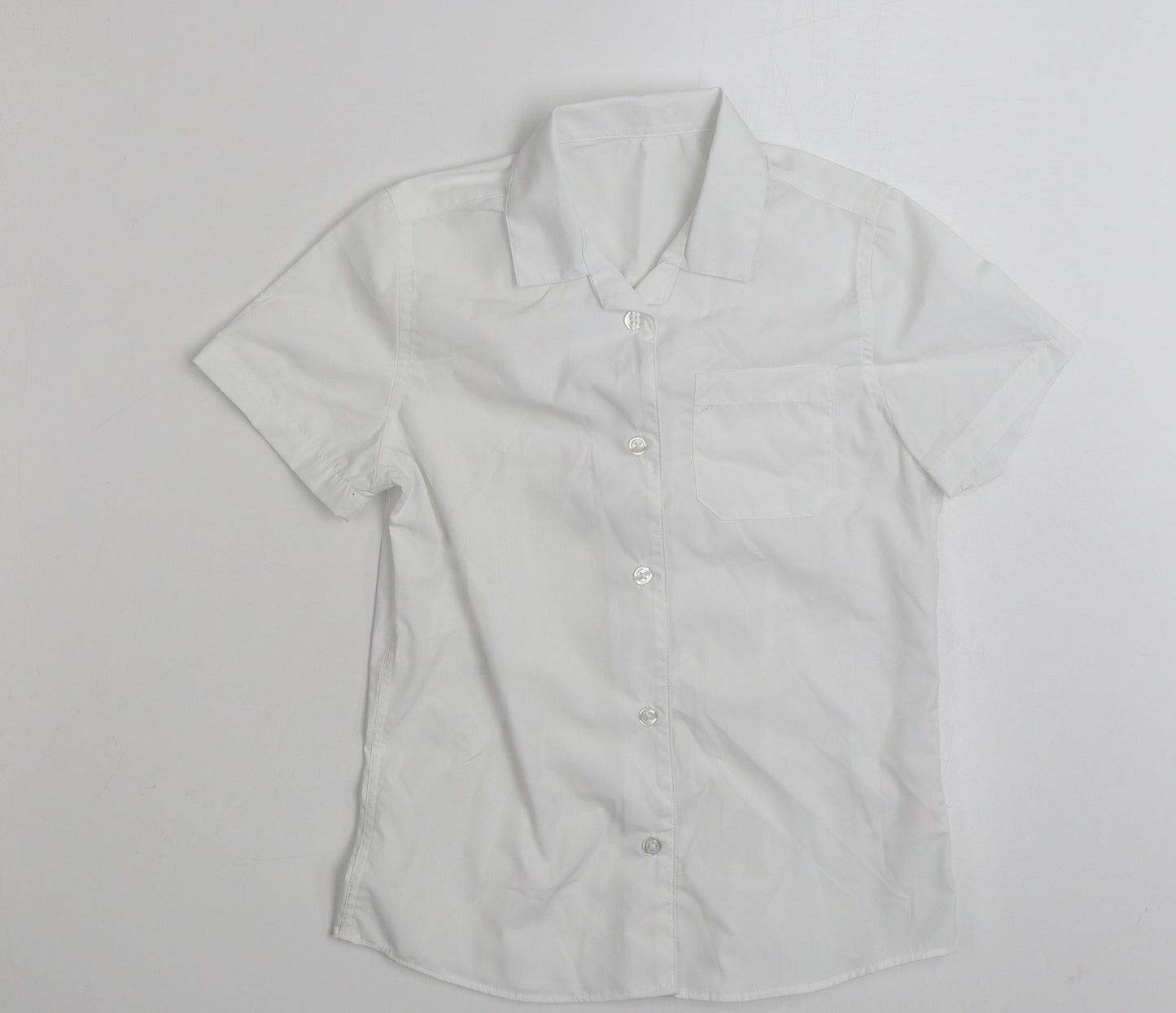 F&F Girls White  Polyester Basic Button-Up Size 9-10 Years Collared Button