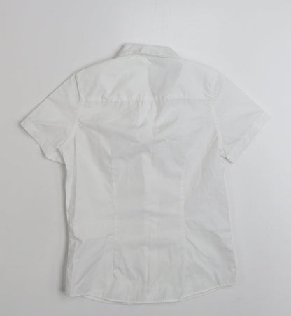 F&F Girls White  Polyester Basic Button-Up Size 9-10 Years Collared Button