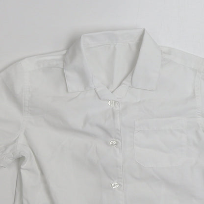 F&F Girls White  Polyester Basic Button-Up Size 9-10 Years Collared Button