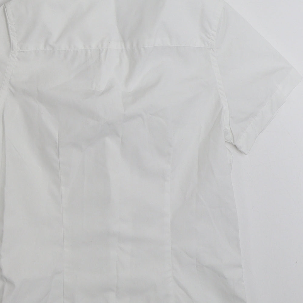 F&F Girls White  Polyester Basic Button-Up Size 9-10 Years Collared Button