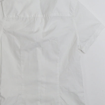 F&F Girls White  Polyester Basic Button-Up Size 9-10 Years Collared Button