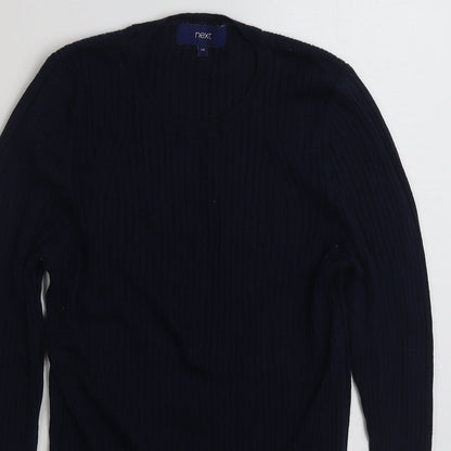 NEXT Womens Blue Scoop Neck  Cotton Pullover Jumper Size 14