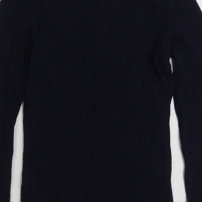 NEXT Womens Blue Scoop Neck  Cotton Pullover Jumper Size 14