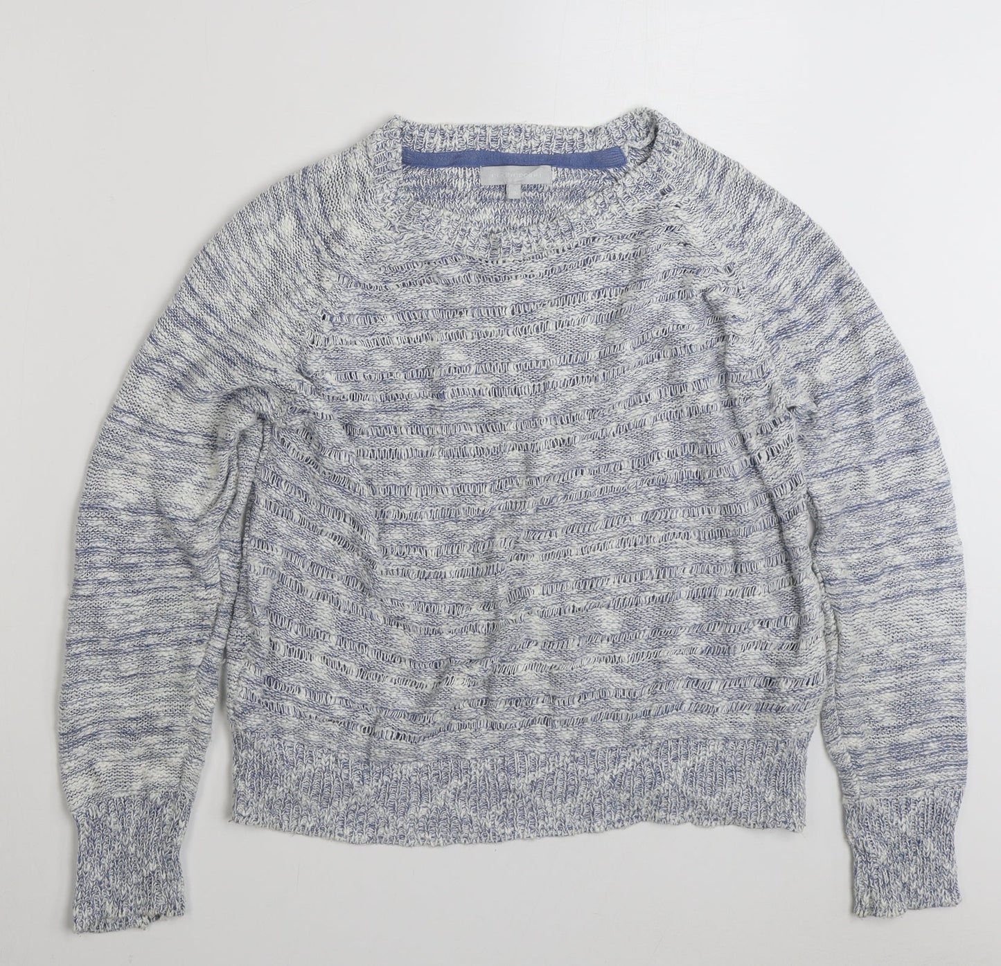 Red Herring Womens Blue Round Neck  Cotton Pullover Jumper Size 16