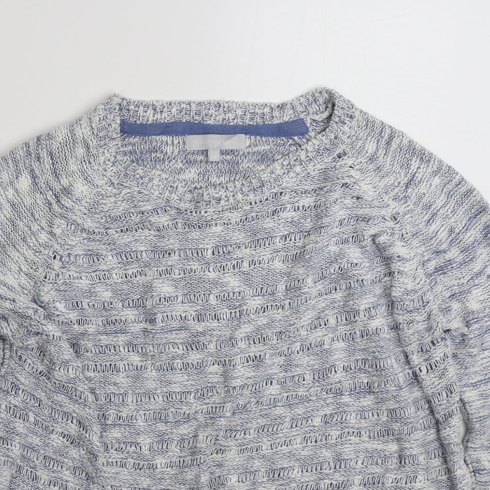 Red Herring Womens Blue Round Neck  Cotton Pullover Jumper Size 16