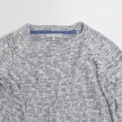 Red Herring Womens Blue Round Neck  Cotton Pullover Jumper Size 16
