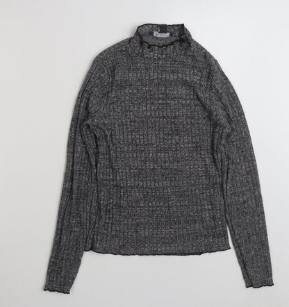Primark Womens Grey Mock Neck  Polyester Pullover Jumper Size 12