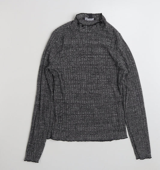 Primark Womens Grey Mock Neck  Polyester Pullover Jumper Size 12