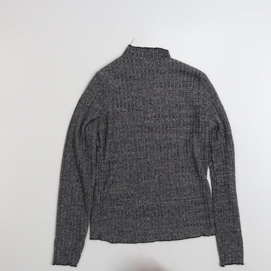 Primark Womens Grey Mock Neck  Polyester Pullover Jumper Size 12