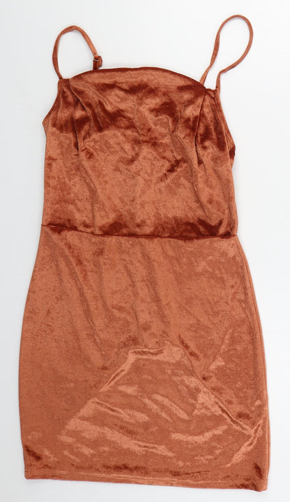 Parisian Womens Orange  Polyester Mini  Size 10  Square Neck Pullover