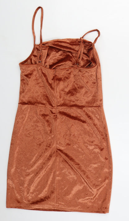 Parisian Womens Orange  Polyester Mini  Size 10  Square Neck Pullover
