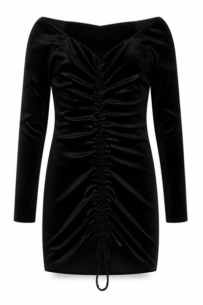 PRETTYLITTLETHING Womens Black  Polyester Mini  Size 10  Off the Shoulder Pullover
