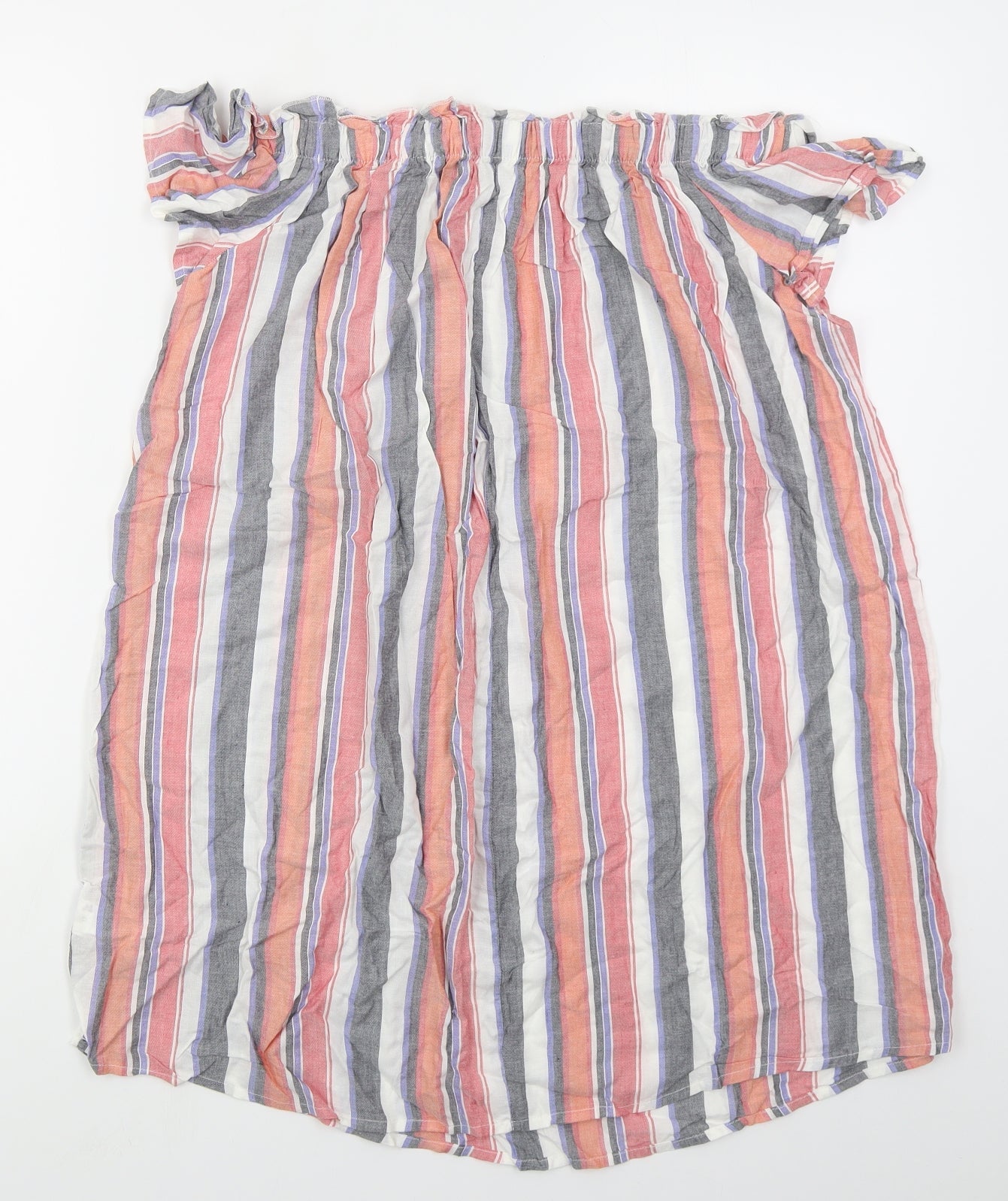 Papaya Womens Red Striped Viscose A-Line  Size 10  Off the Shoulder Pullover