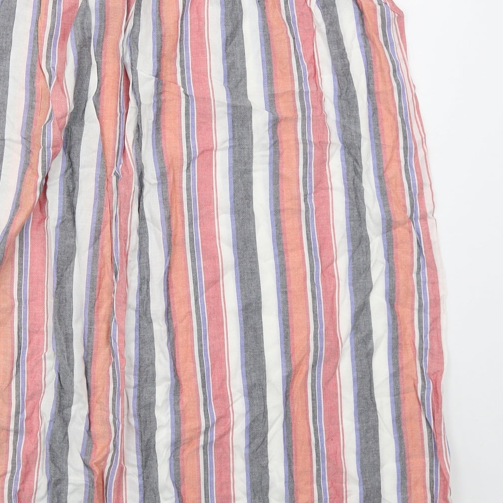 Papaya Womens Red Striped Viscose A-Line  Size 10  Off the Shoulder Pullover
