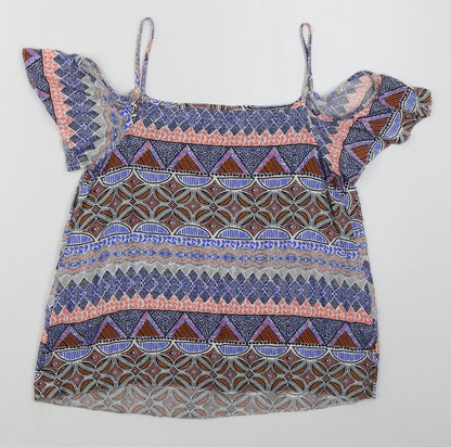 Womens UK Size 6 New Look Blue Basic Blouse