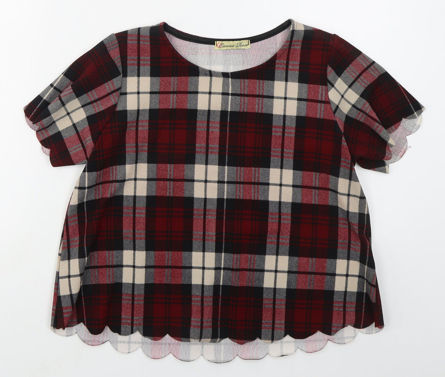 Womens UK Size 8 Cameo Rose Red Basic T-Shirt