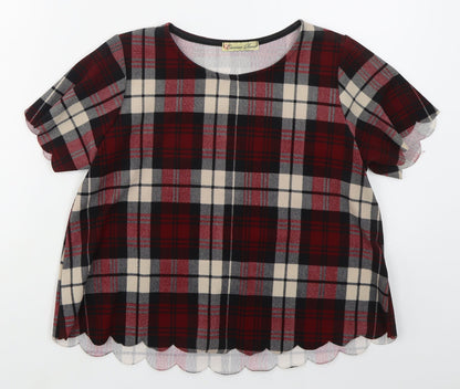 Womens UK Size 8 Cameo Rose Red Basic T-Shirt