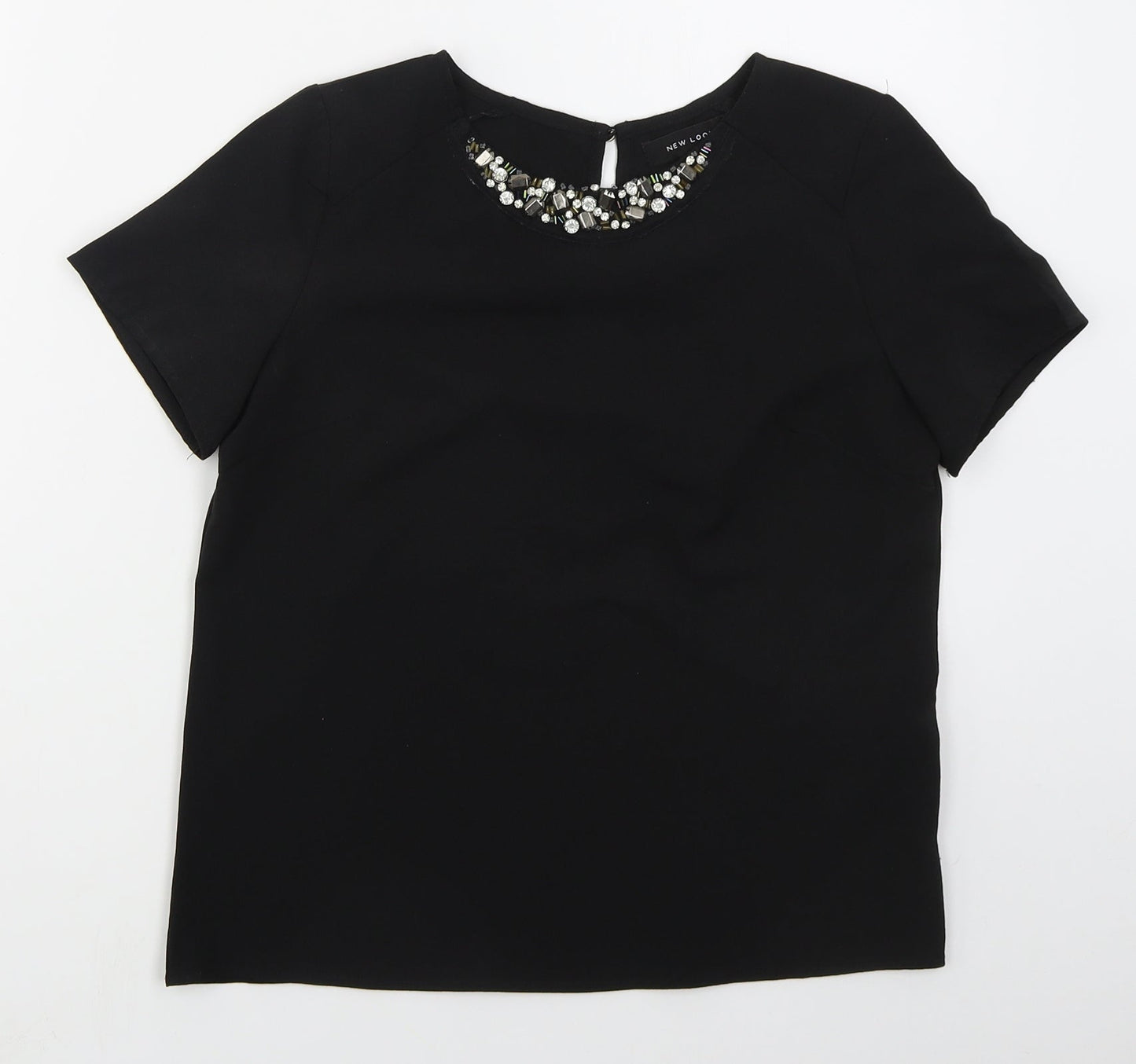 Womens UK Size 6 New Look Black Basic T-Shirt