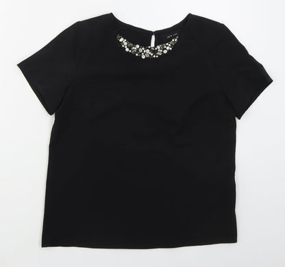 Womens UK Size 6 New Look Black Basic T-Shirt
