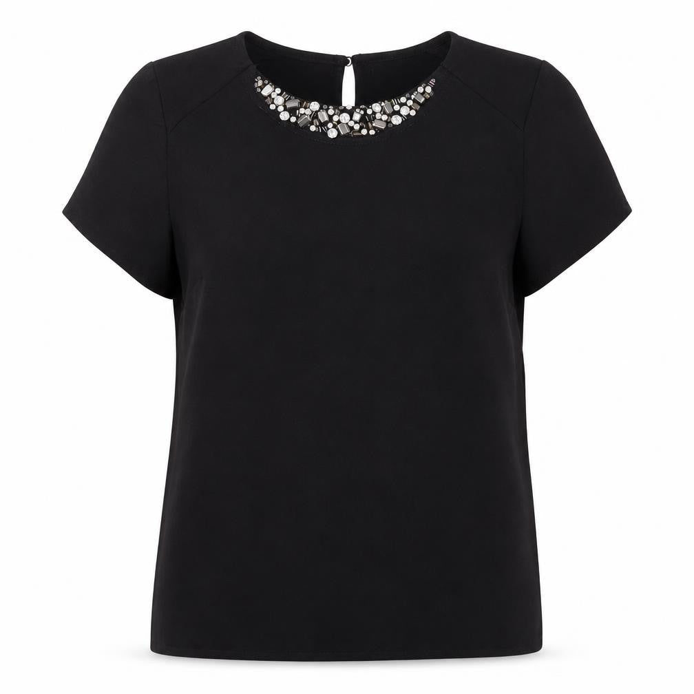 Womens UK Size 6 New Look Black Basic T-Shirt
