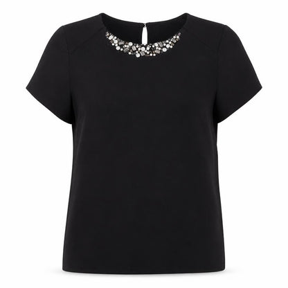 Womens UK Size 6 New Look Black Basic T-Shirt