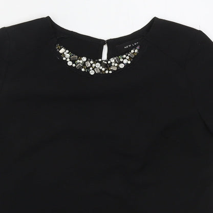 Womens UK Size 6 New Look Black Basic T-Shirt