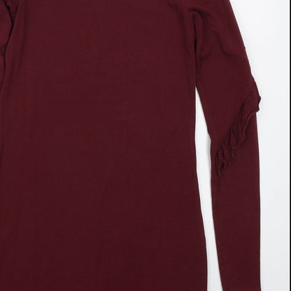 New Look Womens Red  Cotton T-Shirt Dress  Size 6  Crew Neck Pullover