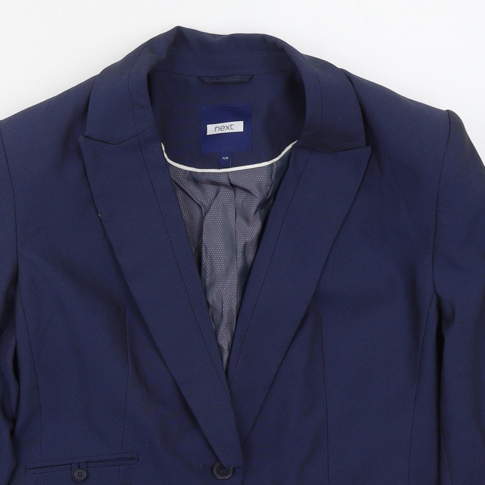 NEXT Womens Blue  Polyester Jacket Suit Jacket Size 12