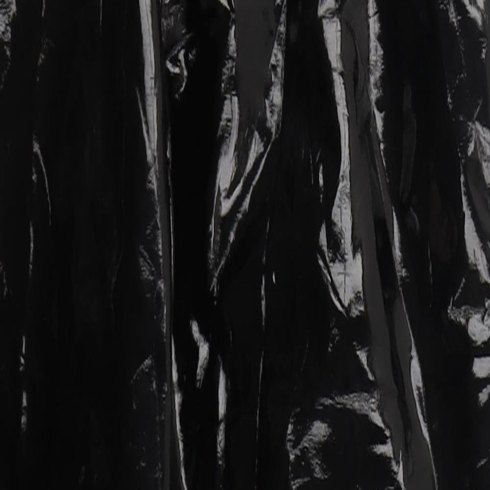 Topshop Womens Black  Polyurethane Trousers  Size 4 L25 in Regular Zip