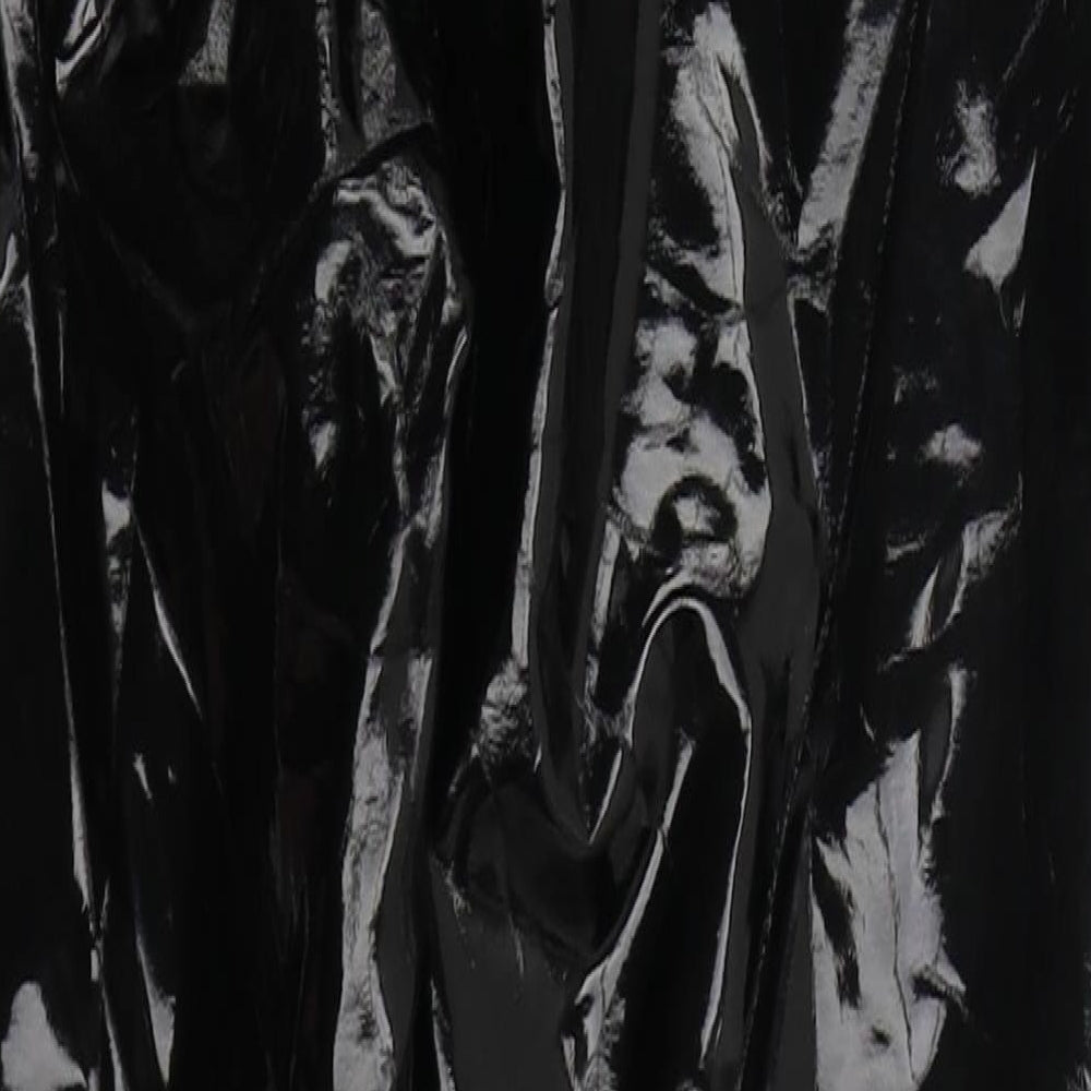 Topshop Womens Black  Polyurethane Trousers  Size 4 L25 in Regular Zip