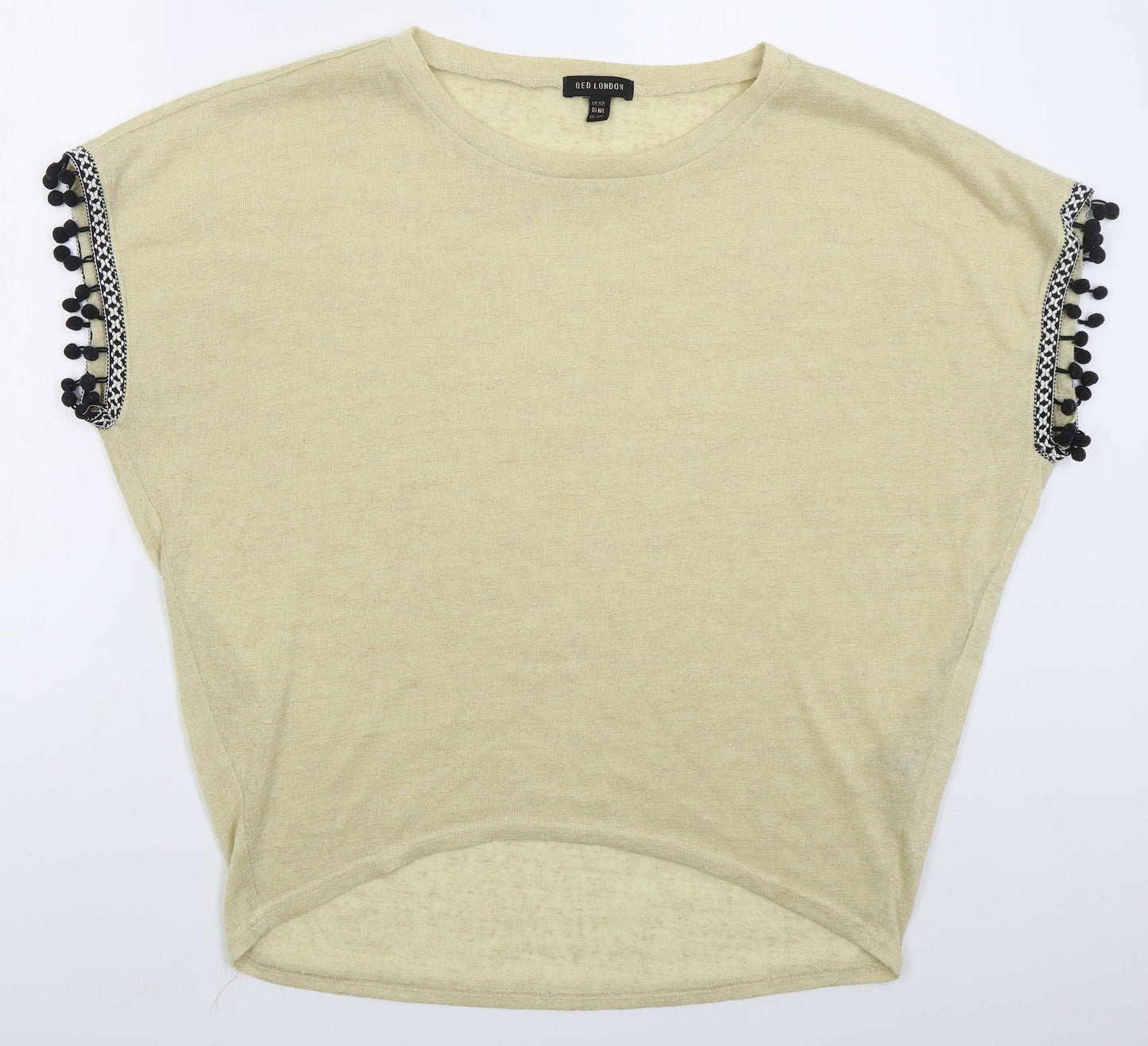 Womens UK Size M QED London Beige Basic T-Shirt