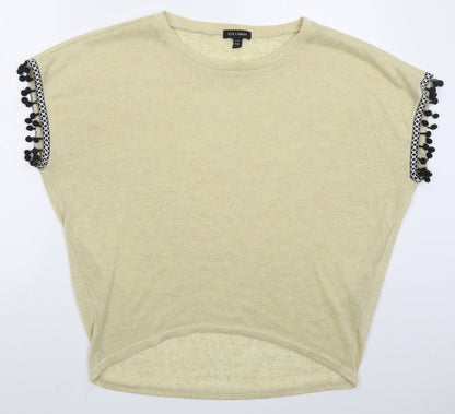 Womens UK Size M QED London Beige Basic T-Shirt